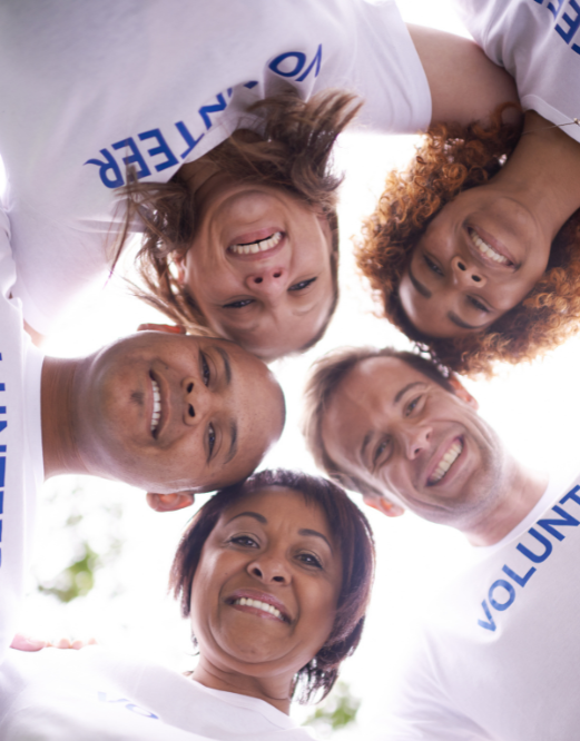 group of volunteers smiling